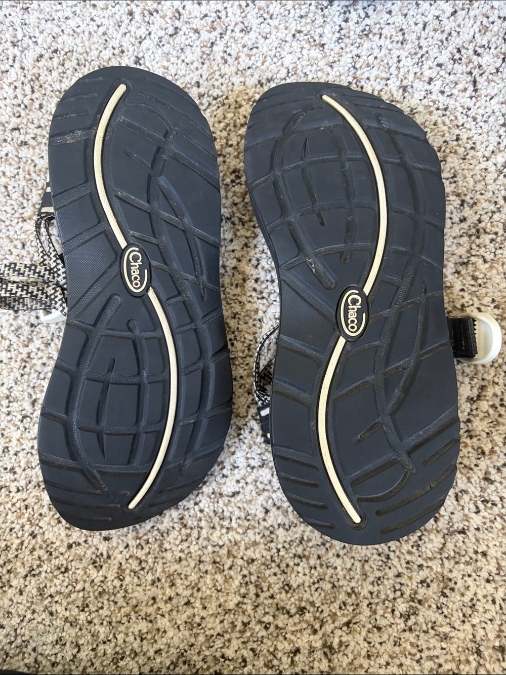 Chaco Cloud Sandals with Black & White Patterned Straps - Picture 4 of 6
